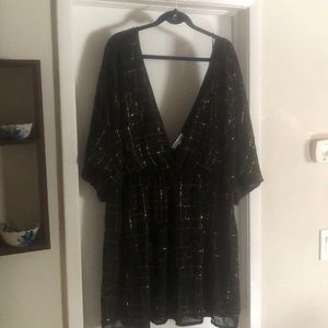 Plunge gold beaded dress